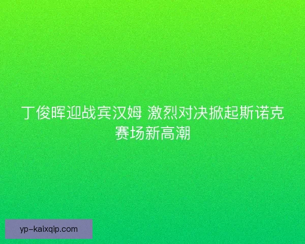 丁俊晖迎战宾汉姆 激烈对决掀起斯诺克赛场新高潮 丁俊晖迎战宾汉姆 激烈对决掀起斯诺克赛场新高潮